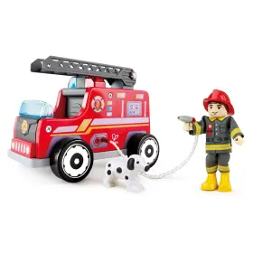 E3024 Hape Fire Truck Playset With Action Figure And Rescue Dog Toddler Children