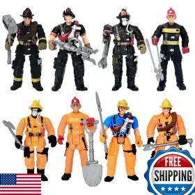 B0cltsdc9k Haptime 8 Firefighter Action Figures Fireman Toys For 3 4 5 6 7 Year Old Boys