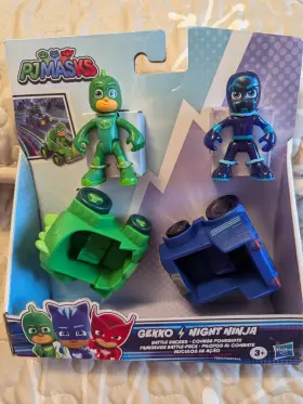 Hasbro 010993847723 Pj Masks Gekko And Night Ninja Battle Racers Preschool Toy Vehicle Car Action