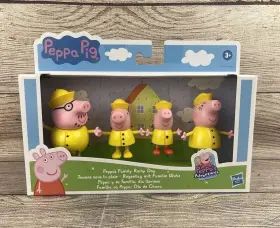 Hasbro 010993857654 Peppa Pig Adventures Peppas Family Rainy Day Rain Cost Figure 4-pack Toy