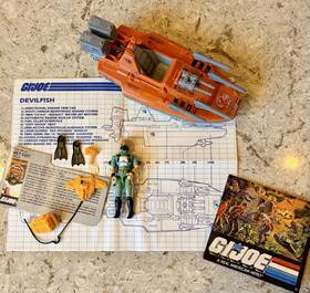 Hasbro 174086 G.i. Joe 1986 Devilfish Vehicle Wet-suit Figure Accessories Original