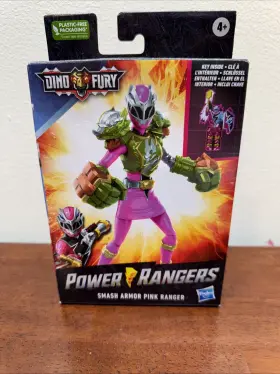Hasbro 195166215327 Pink Power Rangers - Smash Armor Dino Fury Toy Figure Brand New