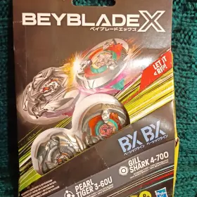 4-700 Hasbro 3-60u Beyblade X Pearl Tiger And Gill Shark Playset Multicolor
