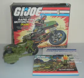 6073.01 Hasbro 1982 Vintage G.i. Gi Joe Lot Arah 3.75 Ram Motorcycle 100% Complete In Box