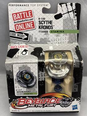 Hasbro 653569742999 New Beyblade Metal Fury Battler Scythe Kronos Launcher B-150 2012 Rare