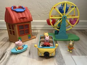Hasbro 681326966494 Peppa Pig Lot Ferris Wheel Cozy Campsite House Camper Van Bottom Kayak Figures