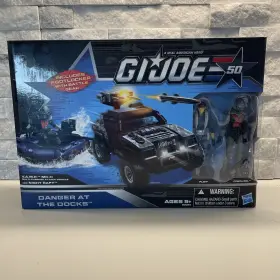 80060 Hasbro G.i. Joe Danger At The Docks Vehicle Set With Flint And Cobra Eel Figures