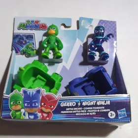 E3632a Hasbro Pj Masks Gekko And Night Ninja Hero Id Battle Racers Set With 2 Vehicles