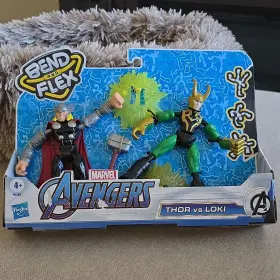 F0245 Hasbro Marvel Avengers Bend And Flex Thor Vs Loki Playset Figures Hammer Effect