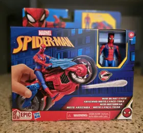 F6699 Hasbro Marvel Spider-man Web Blast Cycle Playset 3.9in Figure 6.2in Motorcycle