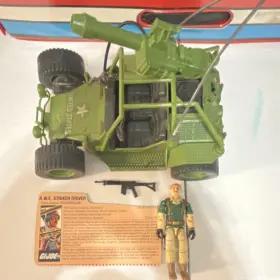M-3322-1 Hasbro G.i. Joe A.w.e. Striker Vehicle With Crankcase Figure And Gun 1985
