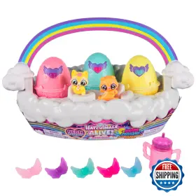 B0d8vqr2fn Hatchimals Alive Neon Rainbow Spring Basket 3 Self-hatching Eggs Toy