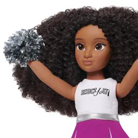 Hbcyou 810052550312 Cheer Captain Alyssa 18-inch Doll And Accessories Curly Hair Medium Brown