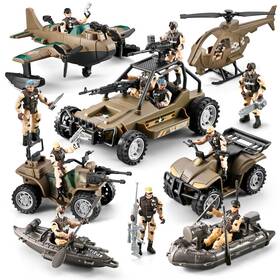 Hospony B0cspl7fw5 78-in-1 Army Men Toys Sets Realistic Military Truck/helicopter/kayak