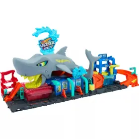 Hot Wheels 611419976819 Color Reveal Ultra Shark Car Wash Track Set
