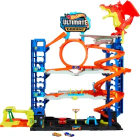 B0bn15ntgg Hot Wheels City Ultimate Garage Track Set 2 Cars Dragon 50 Car Storage 4 Le