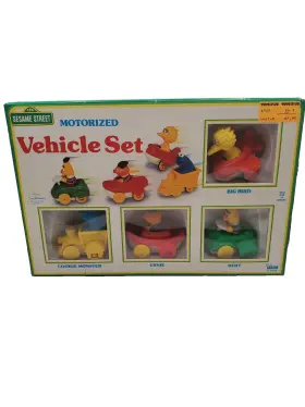 Illco 045782089126 Vintage 90s Sesame Street Vehicle Set Bert Ernie Big Bird Cookie Monster Car Toy