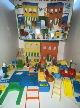 Illco 045782091198 Vintage 1 2 3 Sesame Street Playset Preschool 40 Pcs With Extras