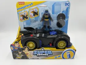 Imaginext 194735182510 Fisher-price Dc Super Friends Shake And Spin Batmobile With 3 Inch Batman