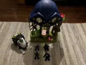 Dgc14 Imaginext Dc Super Friends Lot Hall Of Doom And Villain Figures Bane Sled