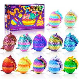 Impossmaker B0f383z49d 12x 3d Printed Dragon Eggs With Inside Unique Fun Gift Set