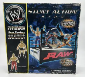 Jakks Pacific 039897916118 2005 Wwe Stunt Action Ring With Randy Orton And Shawn Michaels Figures Vtg