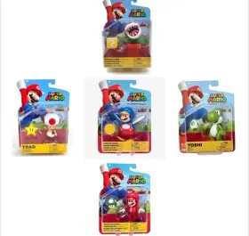 Jakks Pacific 192995408241 2021 Nintendo Super Mario 4 Inch Set Of 5 Action Figures
