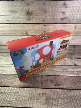Jakks Pacific 192995413672 Super Mario Deluxe Toad House Playset 3 Inch Action Figure 4 Interactive Accessories