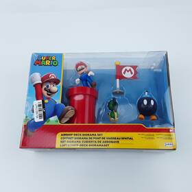 Jakks Pacific 192995416345 Super Mario Bros 2.5 Inch Action Figures Bowsers Airship Deck Diorama Playset