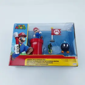 Jakks Pacific 192995416345 Super Mario Bros 2.5 Inch Action Figures Bowsers Airship Deck Diorama Playset