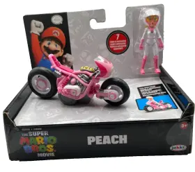 Jakks Pacific 192995417694 New Super Mario Bros Movie Princess Peach Figure And Pull Back Racer Kart Toy Set