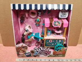 Jakks Pacific 192995723290 Wild Manes Inch Cocoas Bakery Cafe Toy Playset Poseable Horse And 17 Pieces New
