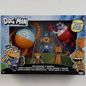 Jakks Pacific 27781 Dog Man Supa Buddies Baddies Articulated Action Figures Set