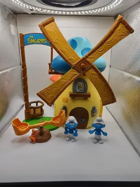 33260 Jakks Pacific 2009 The Smurfs Windmill 10 Piece Playset Clumsy Heftycomplete