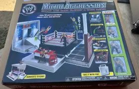 3989792184 Jakks Pacific 2007 Wwe Micro Aggression Crash And Bash Playset Cage Match Nip