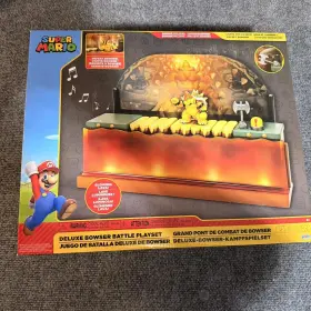41860 Jakks Pacific Super Mario Deluxe Bowser Battle Playset Lights Sounds Glowing Lava Toy New