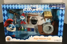 64195 Jakks Pacific Papa Smurf Lab 11-piece Adventure Pack Set Figure The Smurfs 2013 New