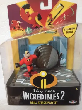 74935 Jakks Pacific Disney Pixar The Incredibles 2 Drill Attack Playset Action Figure Mr Incredible
