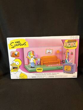 Jakks Pacific 79530 The Simpsons Living Room Diorama Playset Homer Simpson Tv Boxed