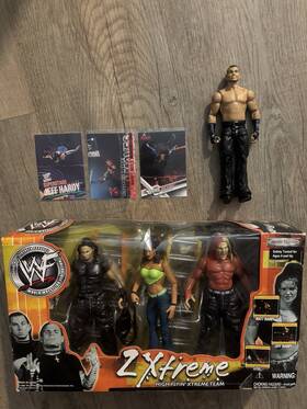 Jakks Pacific 79906 Wwf Matt Hardy Jeff Lita 2xtreme Figures Loose 3 Cards