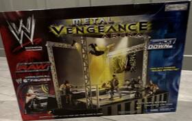 Jakks Pacific W9050a Wwe Metal Vengeance Arena Playset Sound Effects Stage Belts Mic