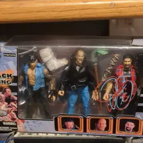 W9056a Jakks Pacific Wwe Playset Undertaker Steve Austin Mick Foley Autographed
