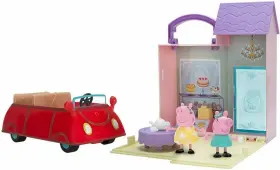 00263 Jazwares Peppa Pig Bakery Trip Combo Pack With Little Shop Playset And Red Car