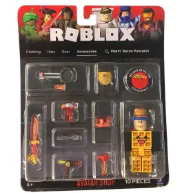 Jazwares 191726385189 Collectible Roblox Makinft Bacon Pancakes Action Figure And 10 Pc Avatar Set