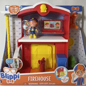 Jazwares 191726430551 Blippi Two Story Firehouse Playset With Pole Hydrant Extinguisher Pretend Hose