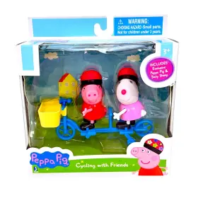 Jazwares 681326926184 Peppa Pig Suzy Sheep Cycling With Friends Playset Blue Tandem Bike 2 Figure Pack