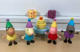 95647 Jazwares Peppa Pig Birthday Party Friends Complete Playset Danny Pedro Rebecca Cake Gifts