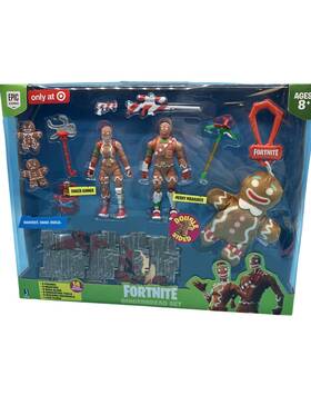 Jazwares Fnt0226 Fortnite Gingerbread Set Ginger Gunner Merry Marauder Brown Figures