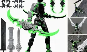 Jpp-a4 Jirown T13 Assembly Completed 3d Printed Action Figure Dummy 13 Robot Black Green