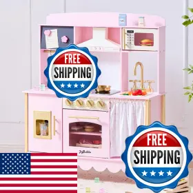 B0fsznnx46 Joybubbla Wooden Play Kitchen For Toddlers Modern Kids Playset
